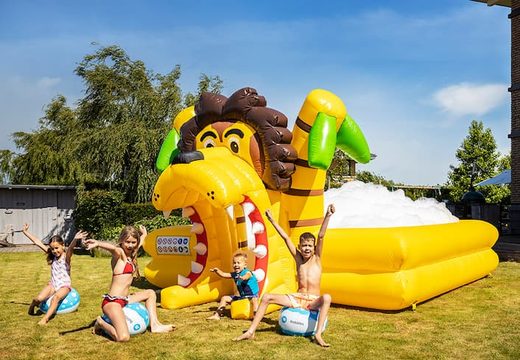 Inflatable schuim bubble park in thema leeuw kopen voor kinderen