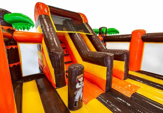 Overdekt slidebox Pirate springkasteel met glijbaan kopen voor kids. Bestel springkastelen online bij JB Inflatables Nederland