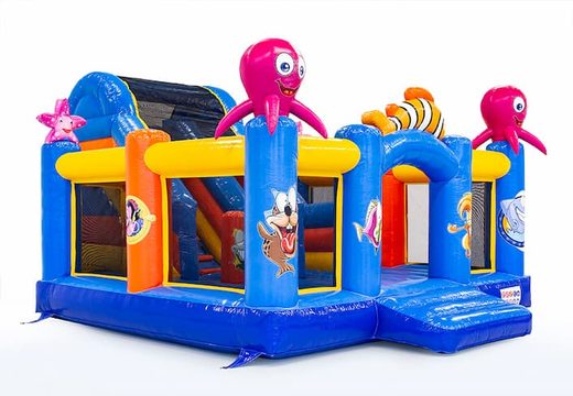 Slidebox Seaworld springkasteel met glijbaan bestellen voor kids. Koop springkastelen online bij JB Inflatables Nederland