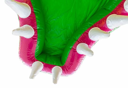 Bestel springkussen in thema Jungleworld in een uniek design met twee ingangen, een glijbaan in het midden en 3D objecten voor kinderen. Koop springkussens online bij JB Inflatables Nederland