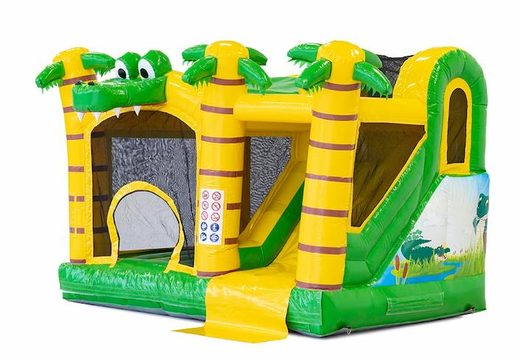 Koop opblaasbaar multiplay springkasteel in thema krokodil met of zonder bad voor kinderen bij JB Inflatables Nederland. Bestel springkastelen online bij JB Inflatables Nederland