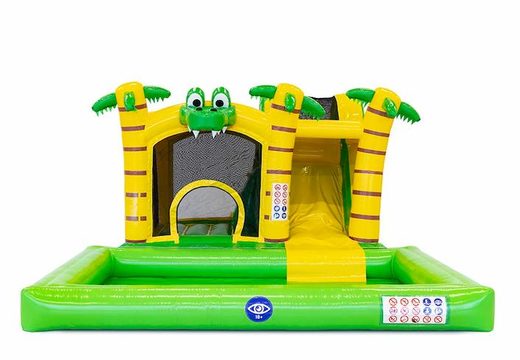 Overdekt opblaasbaar multiplay springkasteel kopen in thema krokodil voor kids bij JB Inflatables Nederland. Bestel springkastelen online bij JB Inflatables Nederland