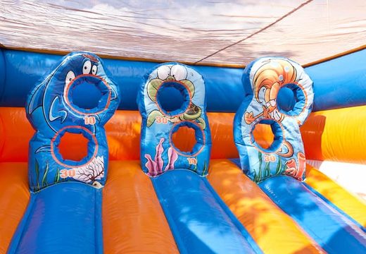 Bestel Schiettent seaworld springkussen met schiet spel voor kinderen. Koop opblaasbare springkussens online bij JB Inflatables Nederland