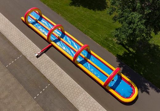Opblaasbare 20 meter lange dubbele buischuifbaan bestellen. Koop opblaasbare buikschuifbanen nu online bij JB Inflatables Nederland