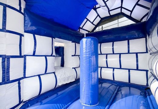 Midi opblaasbare overdekt multifun springkussen met glijbaan kopen in kasteel thema voor kinderen. Koop springkussens online bij JB Inflatables Nederland