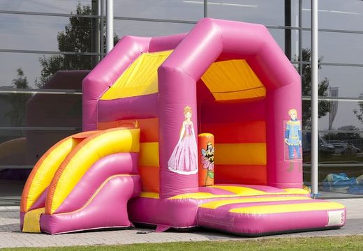 Midi multifun springkasteel met glijbaan kopen in prinses thema voor kinderen. Koop springkastelen online bij JB Inflatables Nederland