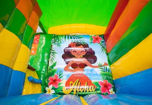 Mini splash bounce Hawaï springkussen met of zonder bad bestellen voor kinderen. Koop springkussen onlin bij JB Inflatables Nederland