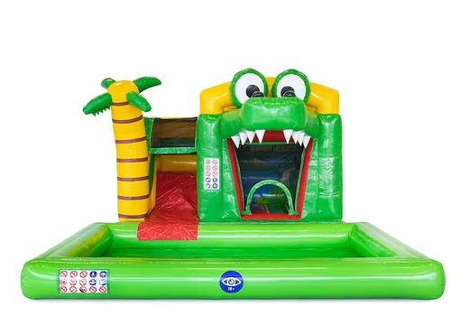 Mini splash bounce krokodil springkussen bestellen bij JB Inflatables Nederland. Koop springkussensonline bij JB Inflatables Nederland