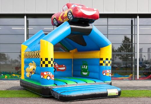 Bestel unieke standaard springkastelen met een 3D object van een auto aan de bovenkant voor kinderen. Koop springkastelen online bij JB Inflatables Nederland