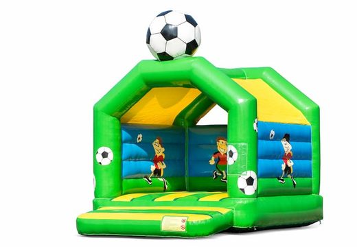 Standaard springkussens kopen in opvallende kleuren met bovenop een groot 3D voetbal object voor kinderen. Bestel springkastelen online bij JB Inflatables Nederland