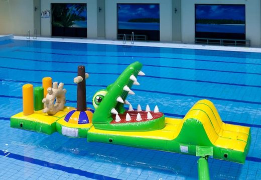 Opblaasbare waterstormbaan huren in krokodil thema voor kinderen