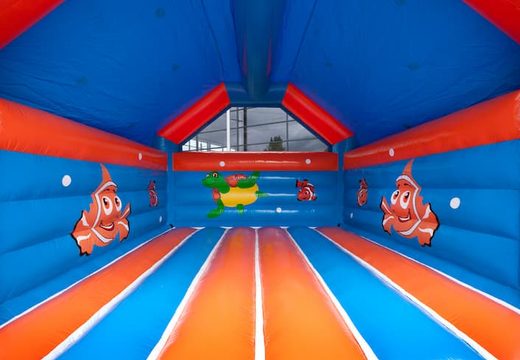 Super springkasteel overdekt kopen met vrolijke animaties in clownvis thema voor kinderen. Koop springkastelen online bij JB Inflatables Nederland