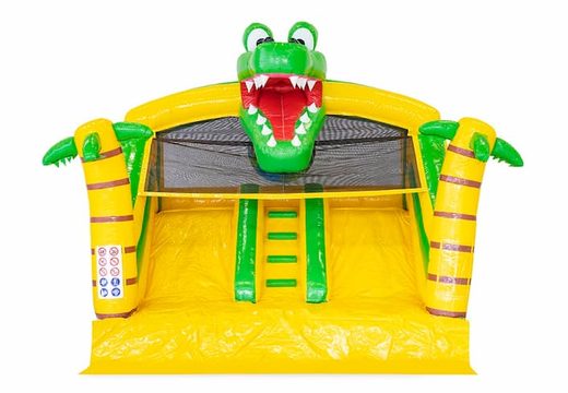 Koop opblaasbaar multiplay springkasteel in thema krokodil met koppelbare bad voor kinderen bij JB Inflatables Nederland. Bestel springkastelen online bij JB Inflatables Nederland
