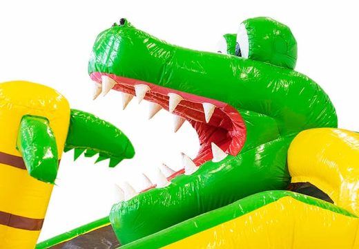 Bestel opblaasbaar luchtkussen in krokodil thema met of zonder bad voor kids. Koop luchtkussens online bij JB Inflatables Nederland 