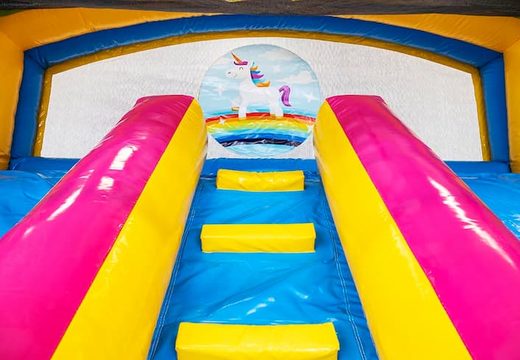 Splashy slide unicorn springkussen kopen voor kinderen bij JB Inflatables Nederland. Bestel springkussens online bij JB Inflatables Nederland