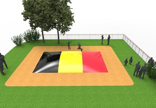 Bestel opblaasbare airmountain in Belgische vlag thema voor kids. Koop opblaasbare springberg nu online bij JB Inflatables Nederland