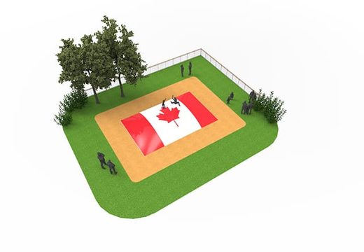Koop opblaasbare airmountain in thema Canada vlag voor kinderen. Bestel opblaasbare springbergen nu online bij JB Inflatables Nederland