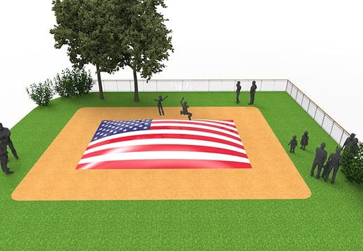 Bestel opblaasbare airmountain in thema USA vlag voor kinderen. Koop opblaasbare springbergen nu online bij JB Inflatables Nederland