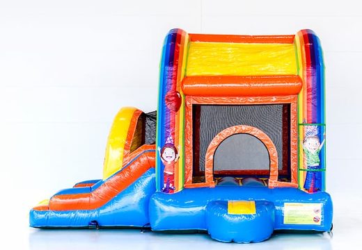 Jumpy extra fun feest springkussen met glijbaan te koop voor kinderen. Bestel opblaasbare springkussens online bij JB Inflatables Nederland