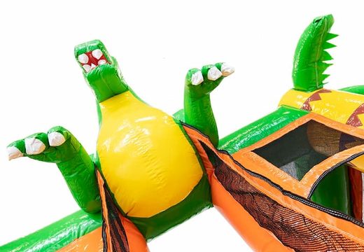 Mini multiplay springkasteel te bestellen in dinosaurus thema met glijbaan voor kinderen. Koop opblaasbare springkastelen online bij JB Inflatables Nederland