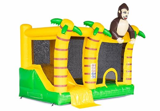Opblaasbaar Multi Splash Bounce springkasteel met zwembadje bestellen in thema jungle oerwoud voor kids bij JB Inflatables