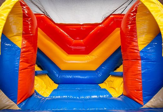 Opblaasbaar springkasteel zwembad met glijbanen in water slide box thema voor kinderen te bestellen bij JB Inflatables Nederland. Koop springkastelen online bij JB Inflatables Nederland