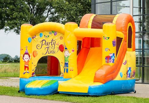 Jumpy Happy Party springkussen kopen voor kinderen. Bestel opblaasbare springkussens online bij JB Inflatables Nederland