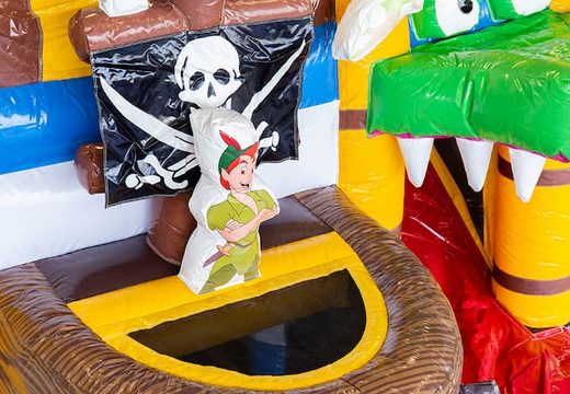 Koop mini opblaasbare multiplay springkussen in piraat thema met glijbaan voor kinderen. Bestel opblaasbare springkussens online bij JB Inflatables Nederland