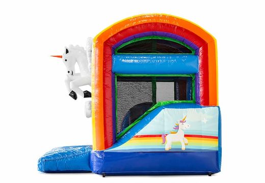 Bestel mini opblaasbare unicorn springkasteel met glijbaan voor kinderen. Koop opblaasbare springkastelen online at JB Inflatables Nederland 