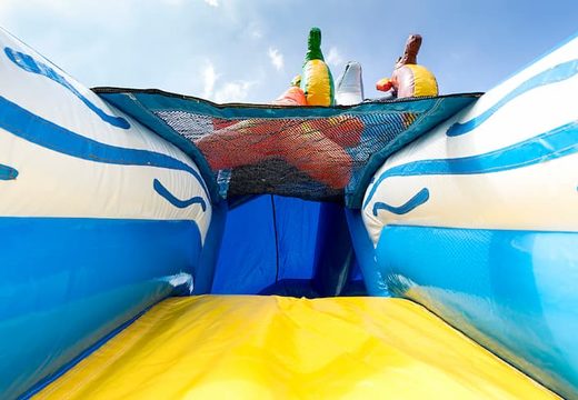 Koop slide combo luchtkussen in seaworld thema voor kinderen. Bestel opblaasbare luchtkussens met glijbaan bij JB Inflatables Nederland