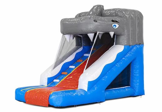 Bestel een mini opblaasbare glijbaan in thema haai voor kinderen. Koop opblaasbare glijbanen nu online bij JB Inflatables Nederland