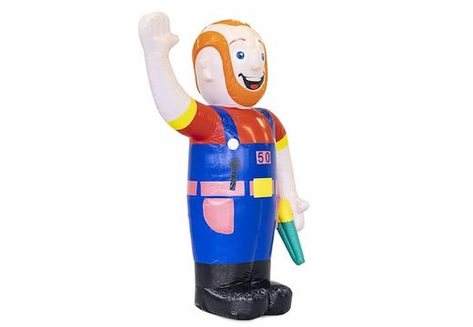 Opblaas Abraham pop blikvanger in thema klussen te koop voor verjaardag 50 jubilaris bij JB Inflatables