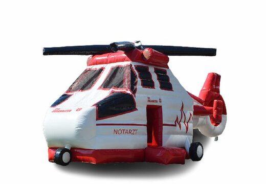 Die Johanniter springkussen in de vorm van een helikopter