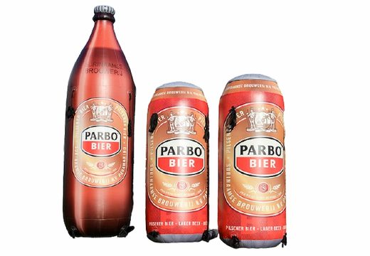 Maatwerk opblaasbare biertjes voor Parbo Bier op aanvraag gemaakt