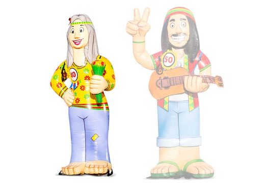 Opblaasbare hippie Sarah pop kopen als blikvanger voor verjaardagen