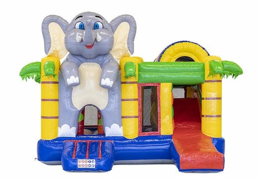 Multiplay springkussen met olifant thema inclusief glijbaan en obstakels kopen voor kinderen