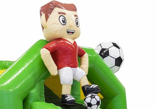 Bestel slide combo opblaasbaar springkussen met voetbal thema in het groen voor kinderen