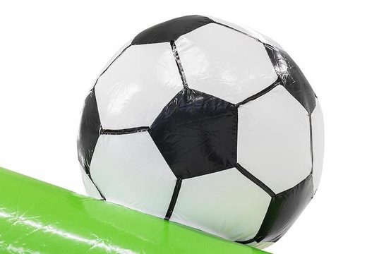 Opblaasbaar springkussen met glijbaan in voetbal thema kopen voor kinderen