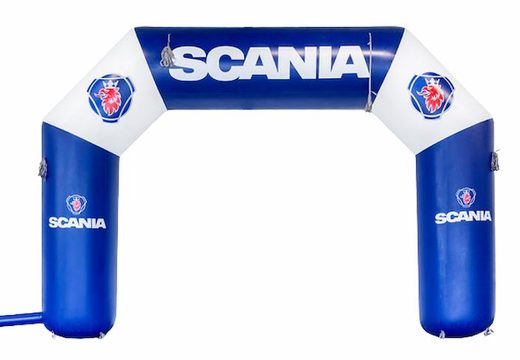 Maatwerk reclame boog in huisstijl van Scania op maat gemaakt
