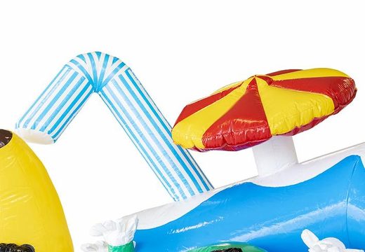 Opblaasbaar luchtkussen met glijbaan in summer party thema te koop voor kinderen