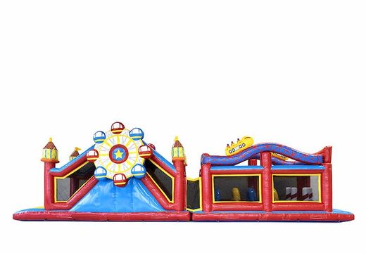 Unieke 17 meter brede stormbaan in rollercoaster thema bestellen voor kinderen. Koop opblaasbare stormbanen nu online bij JB Inflatables Nederland
