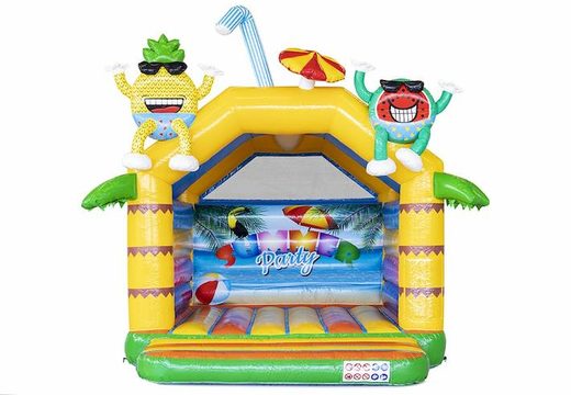 Opblaasbaar springkussen summer party thema met feestelijke objecten kopen voor kinderen