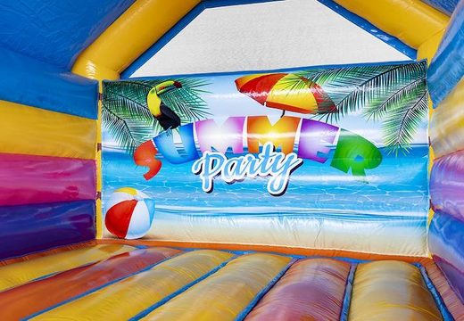 Opblaasbaar springkussen summer party thema met feestelijke objecten bestellen voor kinderen