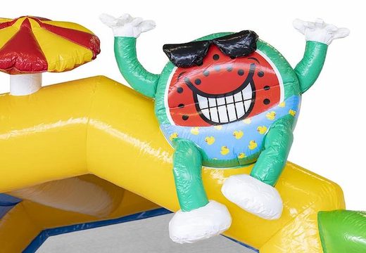 Bestel opblaasbaar springkussen summer party thema met feestelijke objecten voor kinderen