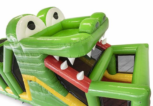 Modulaire krokodil stormbaan, 19meter lang met passende 3D objecten voor kids bestellen. Koop opblaasbare stormbanen nu online bij JB Inflatables Nederland
