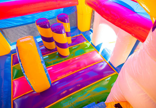 Inflatable multiplay super springkussen in unicorn thema voor kinderen te koop met ontzettend veel kleuren