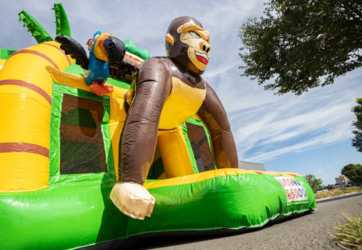 opblaasbare multiplay super luchtkussen met olifant en gorilla jungle thema te koop voor kinderen