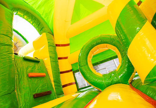 Inflatable multiplay groot springkussen met glijbaan in jungle thema kopen voor kinderen