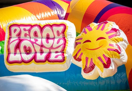Inflatable multiplay super springkussen in hippie thema met veel kleuren bestellen voor kinderen