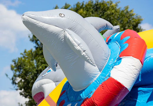 Multiplay super opblaasbaar luchtkussen met glijbaan in waterwereld thema bestellen voor kinderen